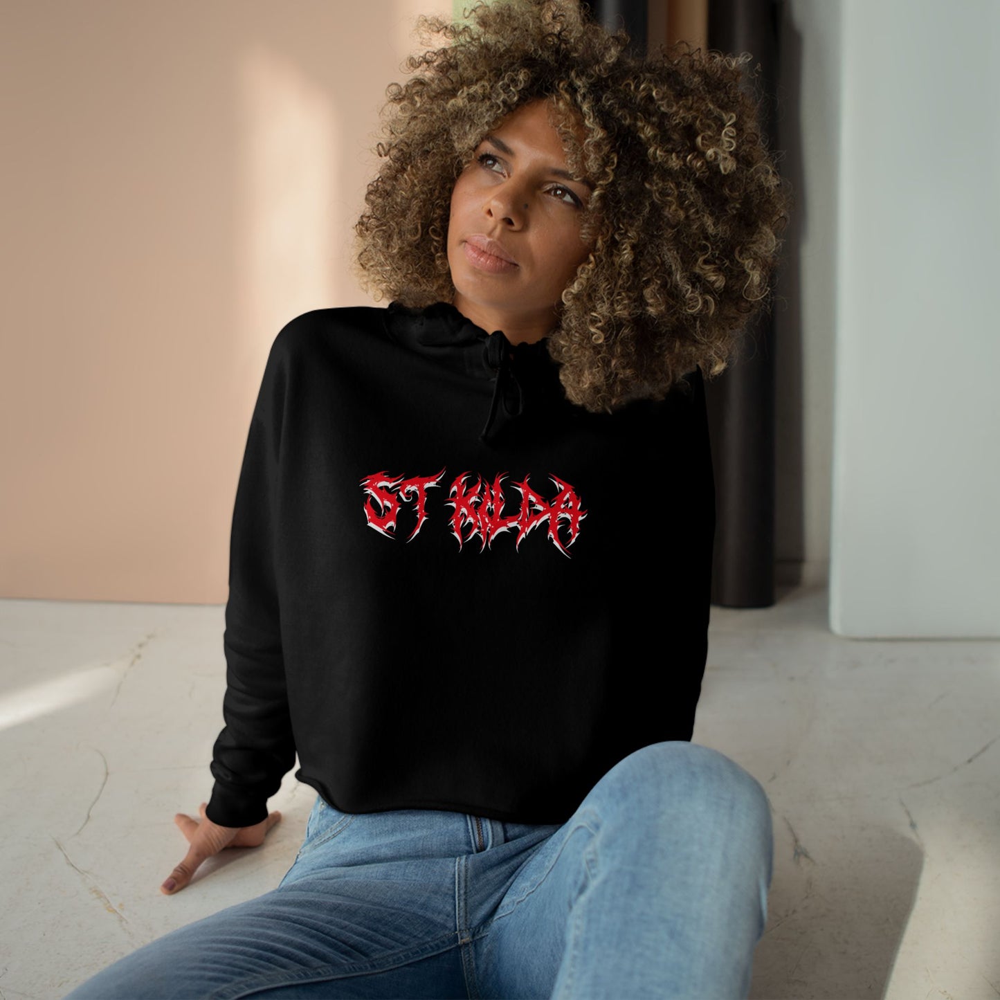 St Kilda Death Metal Crop Hoodie
