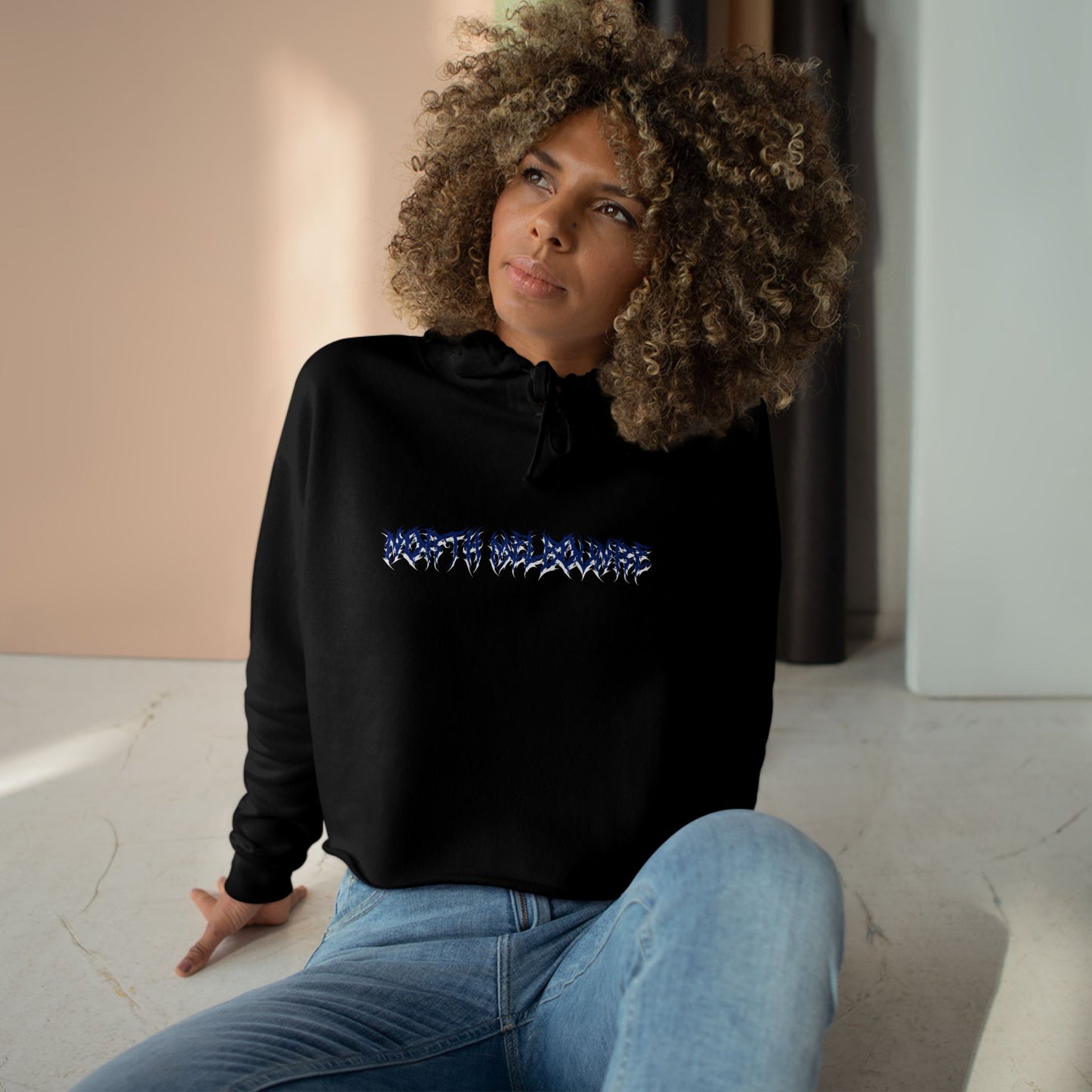 North Melbourne Death Metal Crop Hoodie