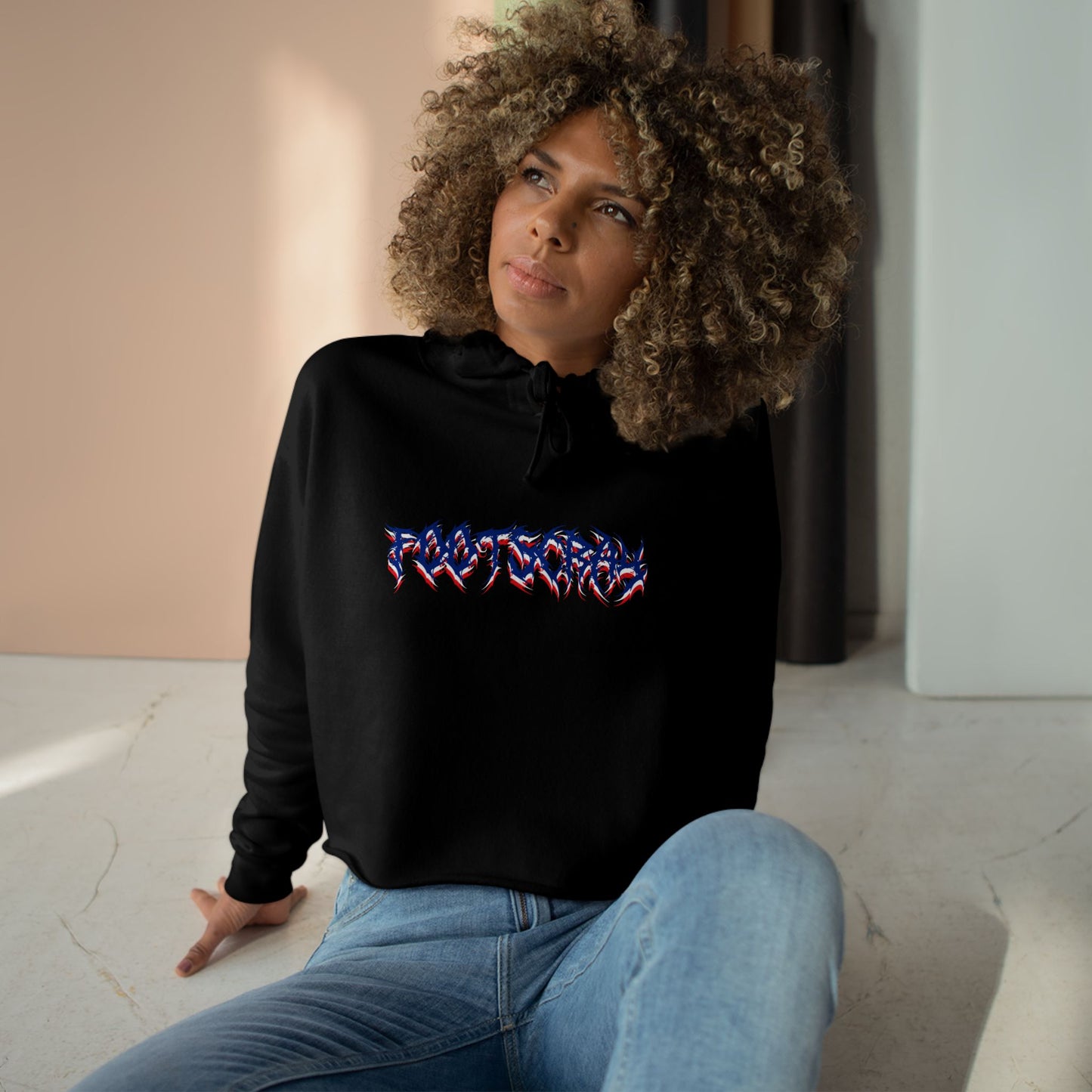 Footscray Death Metal Crop Hoodie