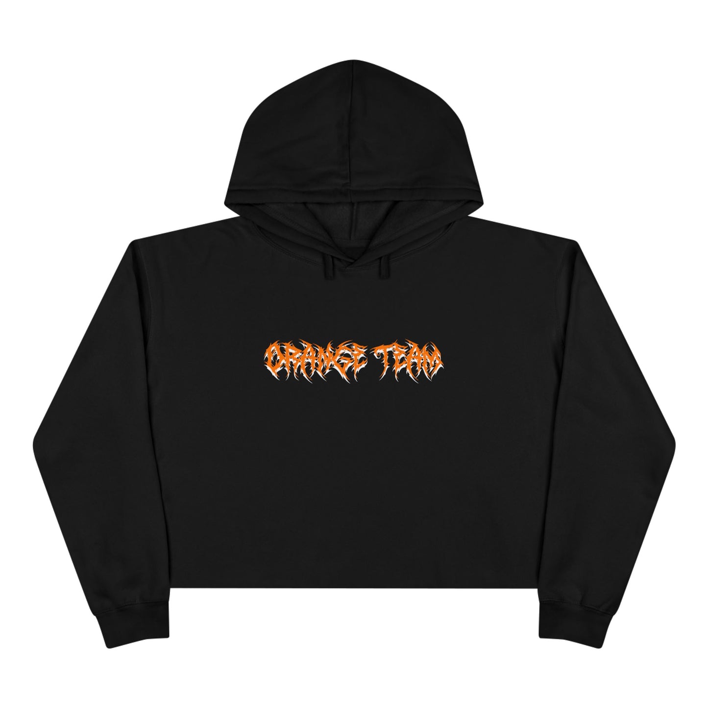Orange Team Death Metal Crop Hoodie
